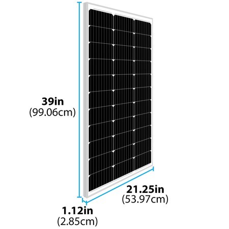 Mighty Max Battery Monocrystalline Solar Panel, 100 W, 12V, MC4 MAX3990313